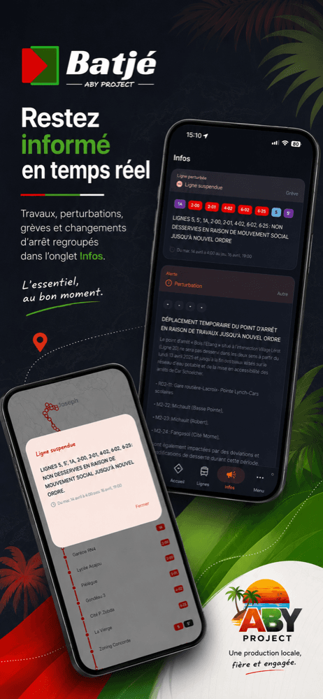 Alertes et infos trafic dans l’app Batjé
